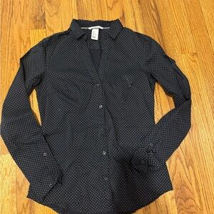 H&M Navy and White Polka Dot Shirt